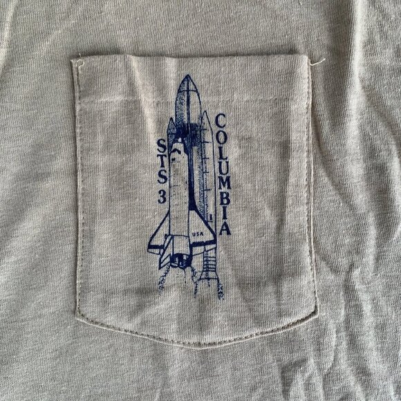 80s Columbia STS-3 NASA Kennedy Space Center Size L Long Sleeve MADE IN USA - Picture 4 of 5